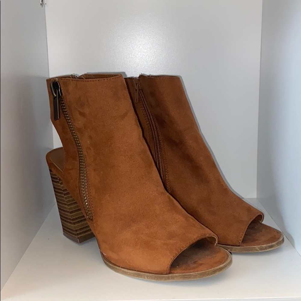 Brown Suede Chunky Wedges